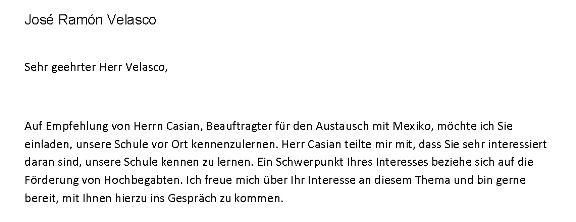 Invitación internacional Alemania.
